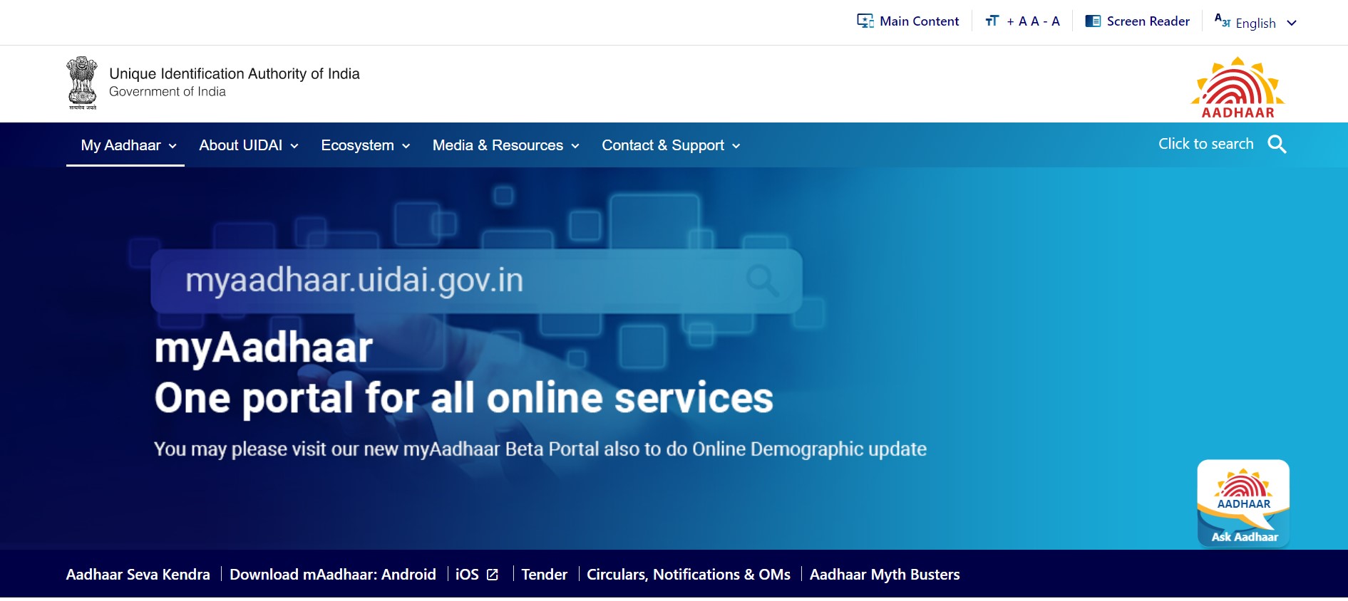 Uidai Website