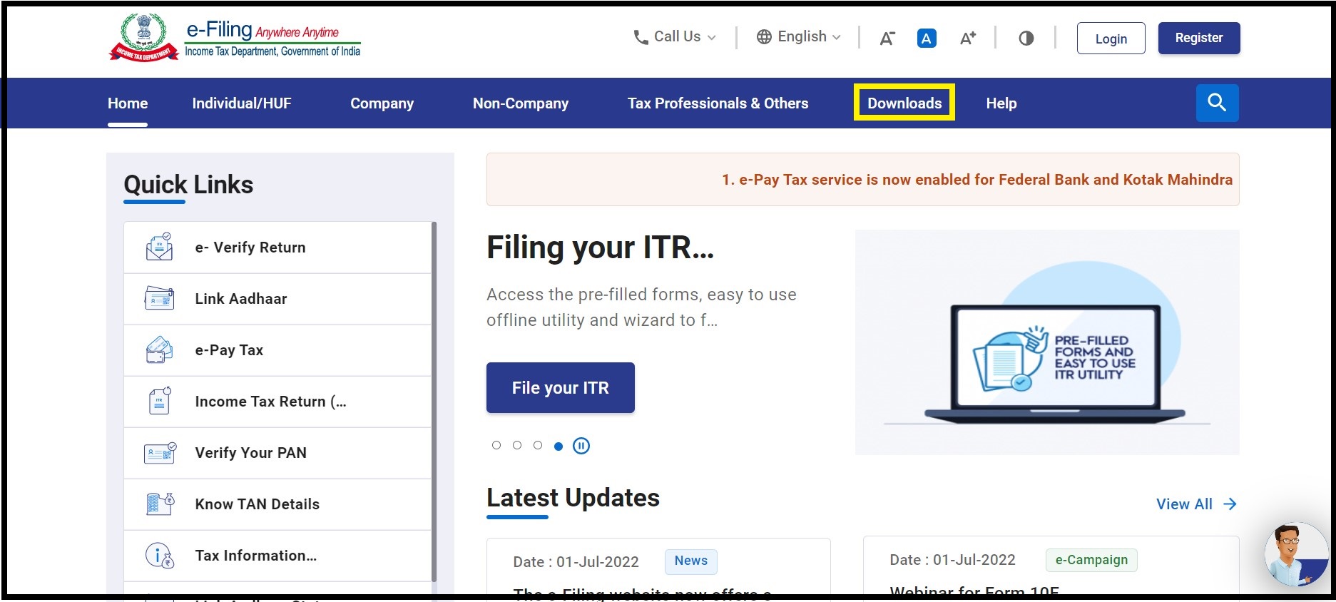 Income Tax Website